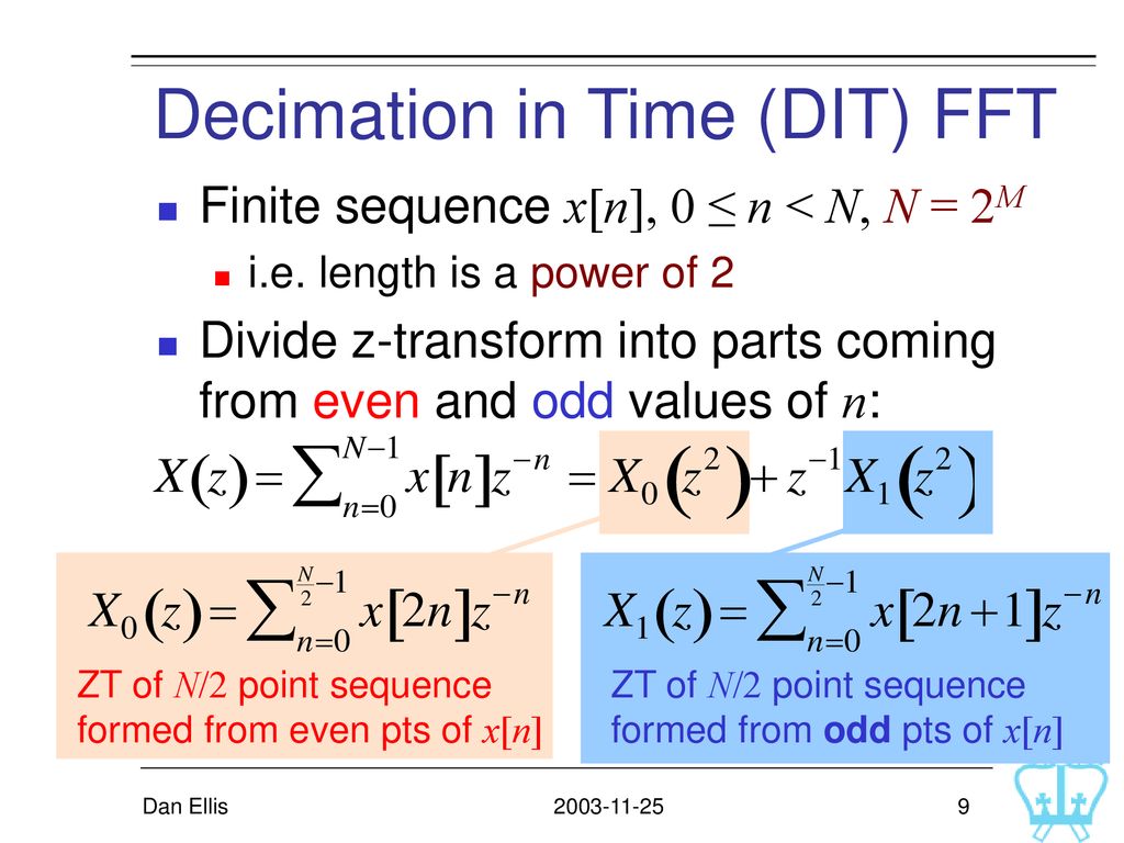 The Fast Fourier Transform Algorithm Short Time Fourier Transform Ppt